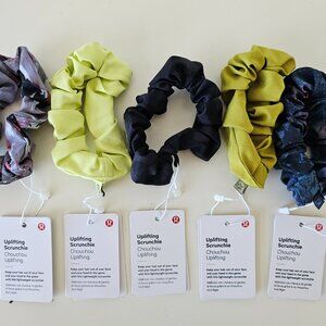 5 x NWT LULULEMON Multi Color Lightweight Uplifting Scrunchie Hair Tie OS